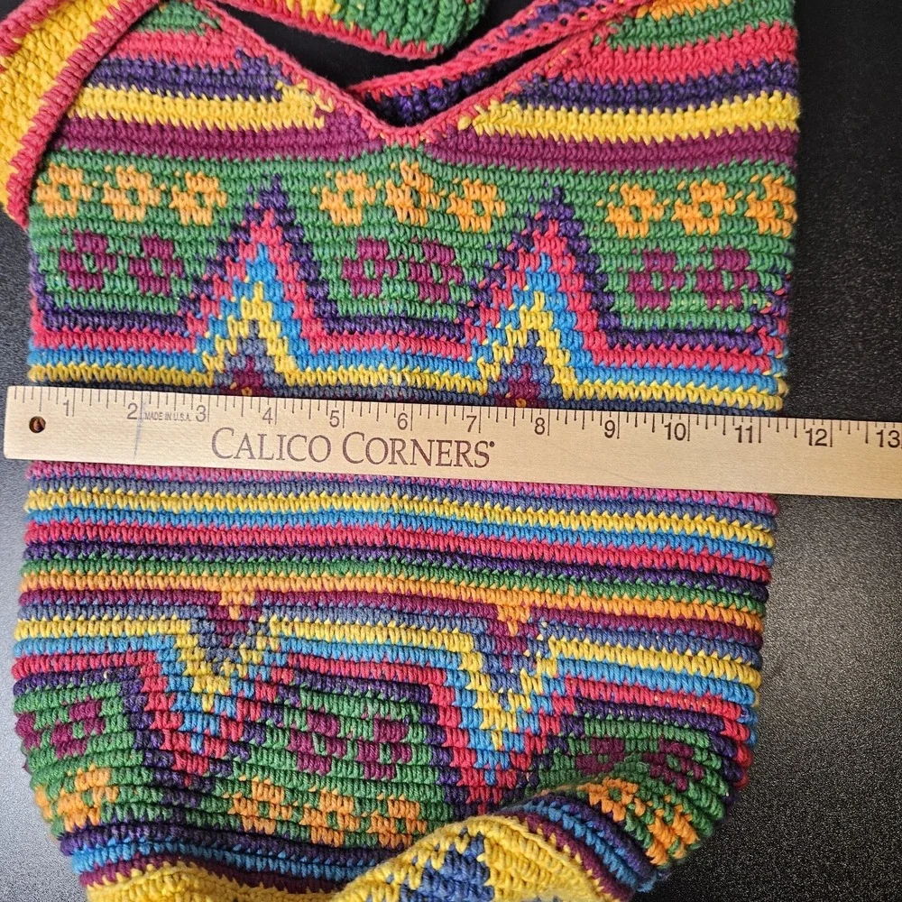 Crochet Hobo Bag Wayuu Style‎ Purse Boho Hippie Colorful Granola